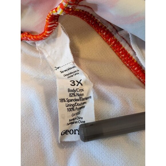 Womens One Piece Swimsuit Plus Size 3X Multicolor Tie Dye Adjustable Straps - Picture 3 of 3